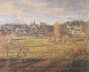 Camille Pissarro February Sunrise Bagincourt oil